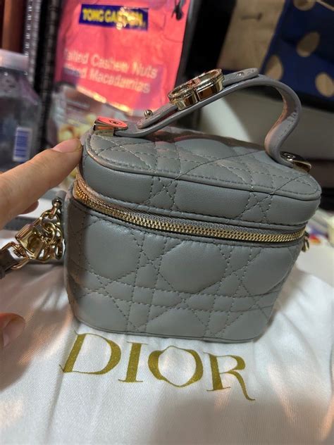 micro vanity lady dior|Micro Lady Dior Vanity Case Gray Cannage Lambskin .